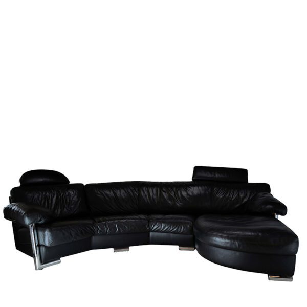 Artanova Designer-Sofa Leder Schwarz Swiss Made - VS124