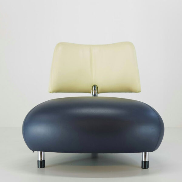 Leolux Pallone Design-Sessel Leder blau/creme - VS107