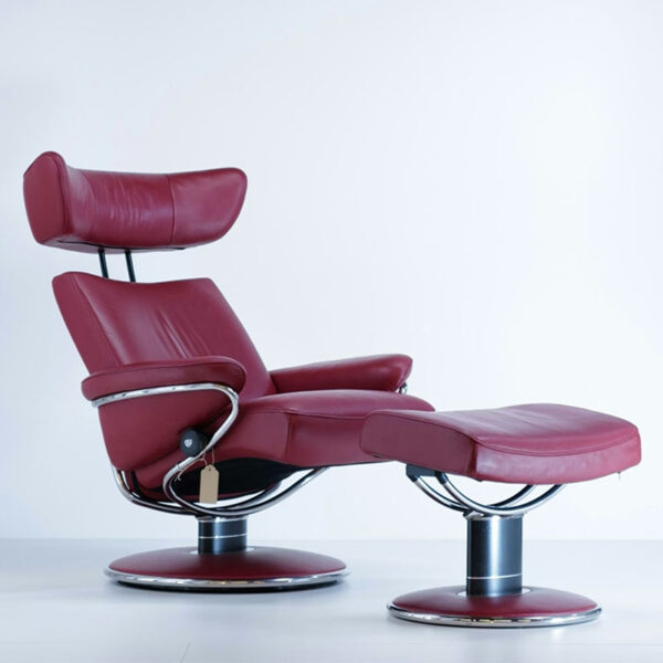 Stressless Relaxsessel, rot, Leder, drehbar- VS154